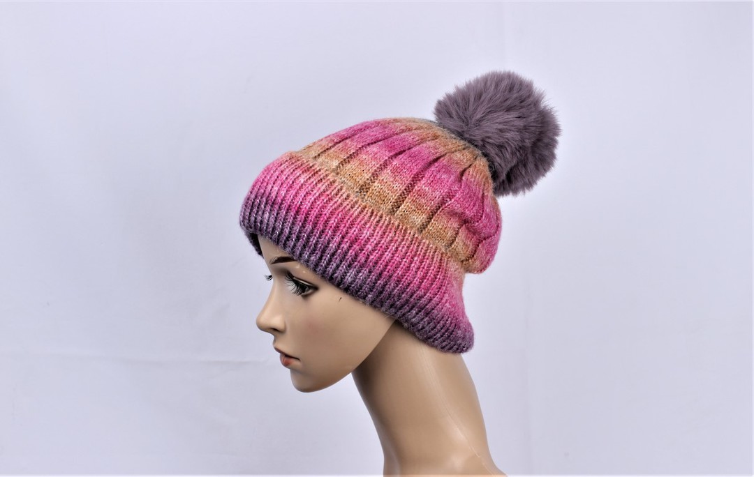 Head Start cashmere  lined ombre beanie pink STYLE : HS/4943PNK image 0